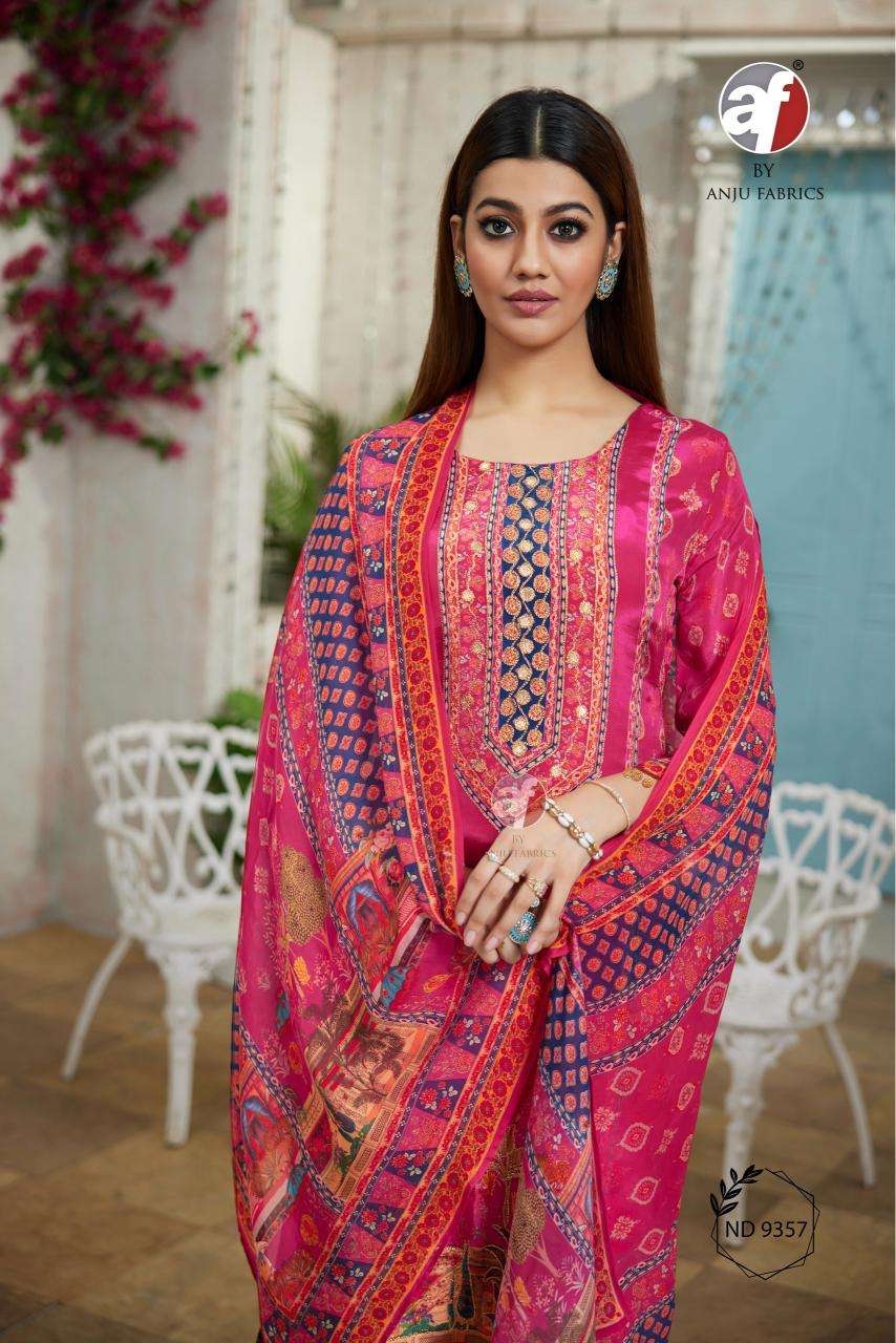 DESIGN NO-9357 NATURAL CREPE BY ANJU FABRICS 