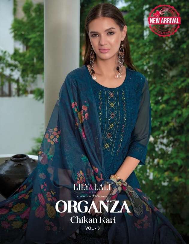 ORGANZA CHIKANKARI VOL-3 SCHIFFLI HANDWORK BY LILY & LALI