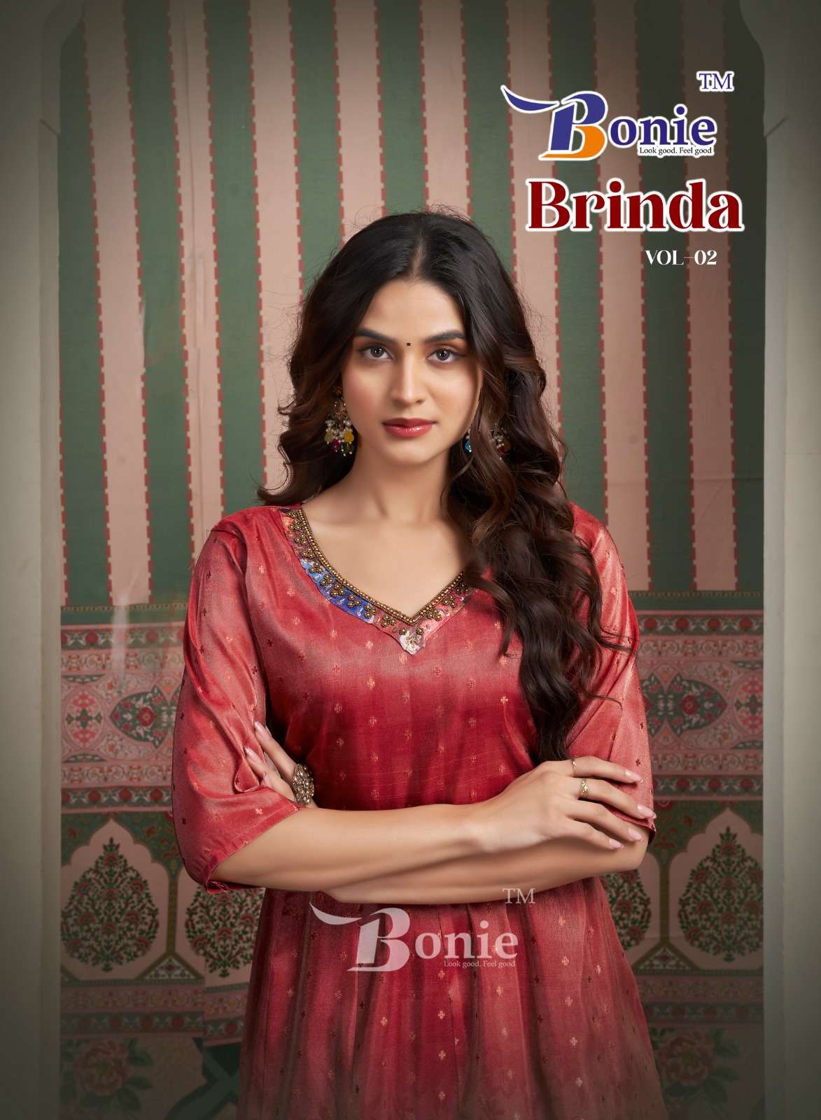 BARINDA VOL-2 BY BONIE KURTIES WITH DIGITAL JACQUARD PRINT IN NEW 6 COLORS