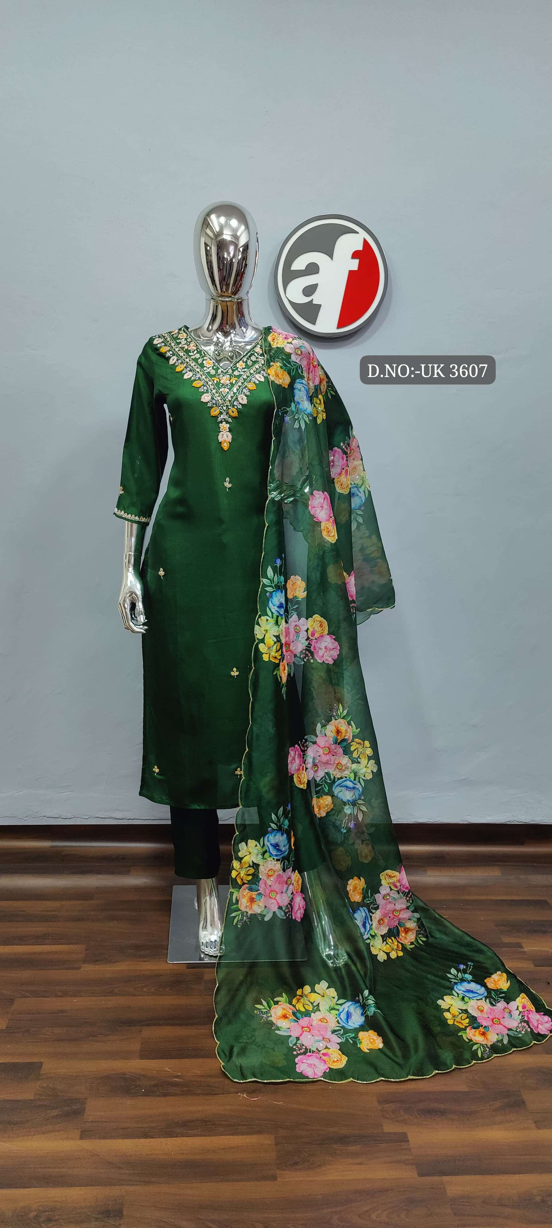 DESIGN NO-3607 3605 PURE DOLA SILK BY ANJU FABRICS 