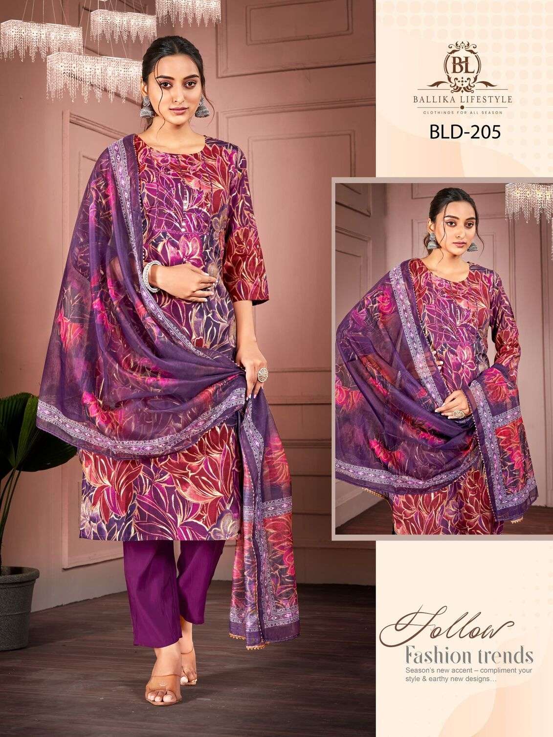 GLAMOUR BY BAALIKA LIFESTYLE 3PCS COLLECTION WITH PURE SOFT VICOSE IN SEASONAL PRINT