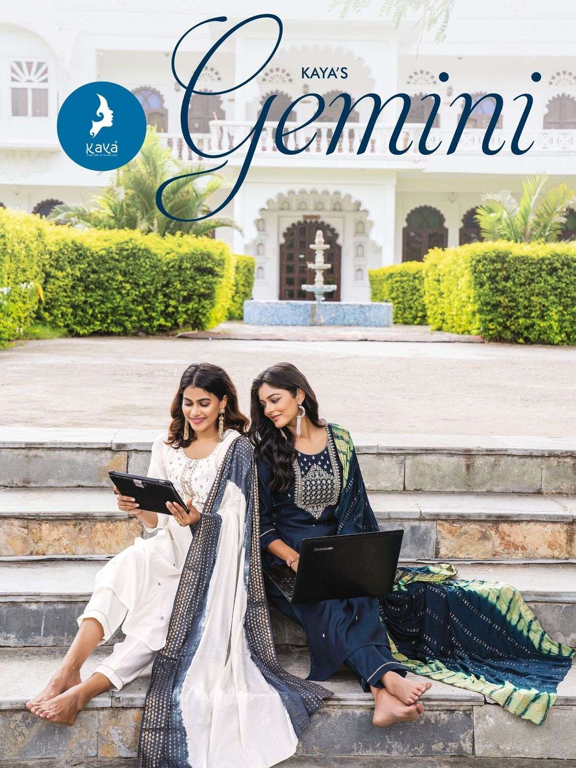 JEMINI KAYA KURTI ROMAN SILK PANT WITH DUPATTA MUSLIN JACQUARD DESIGNS