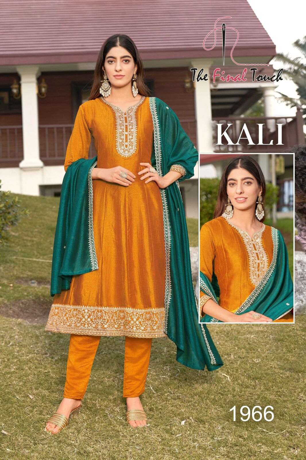 KALI BY R R FASHION IN VICHITRA WITH EMBROIDERY KALI PATTERN