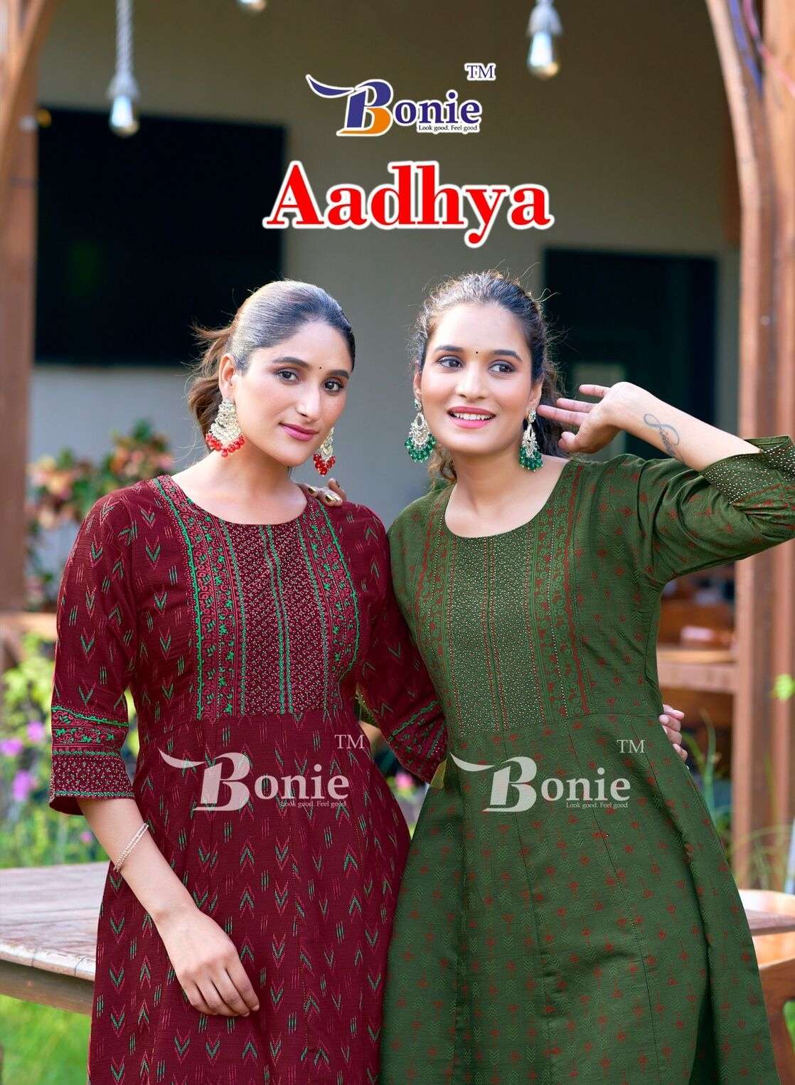 AADHYA BY BONIE IN VERTIGAN FLARE KURTI WITH AMAZING PRINTS IN 8 COLORS