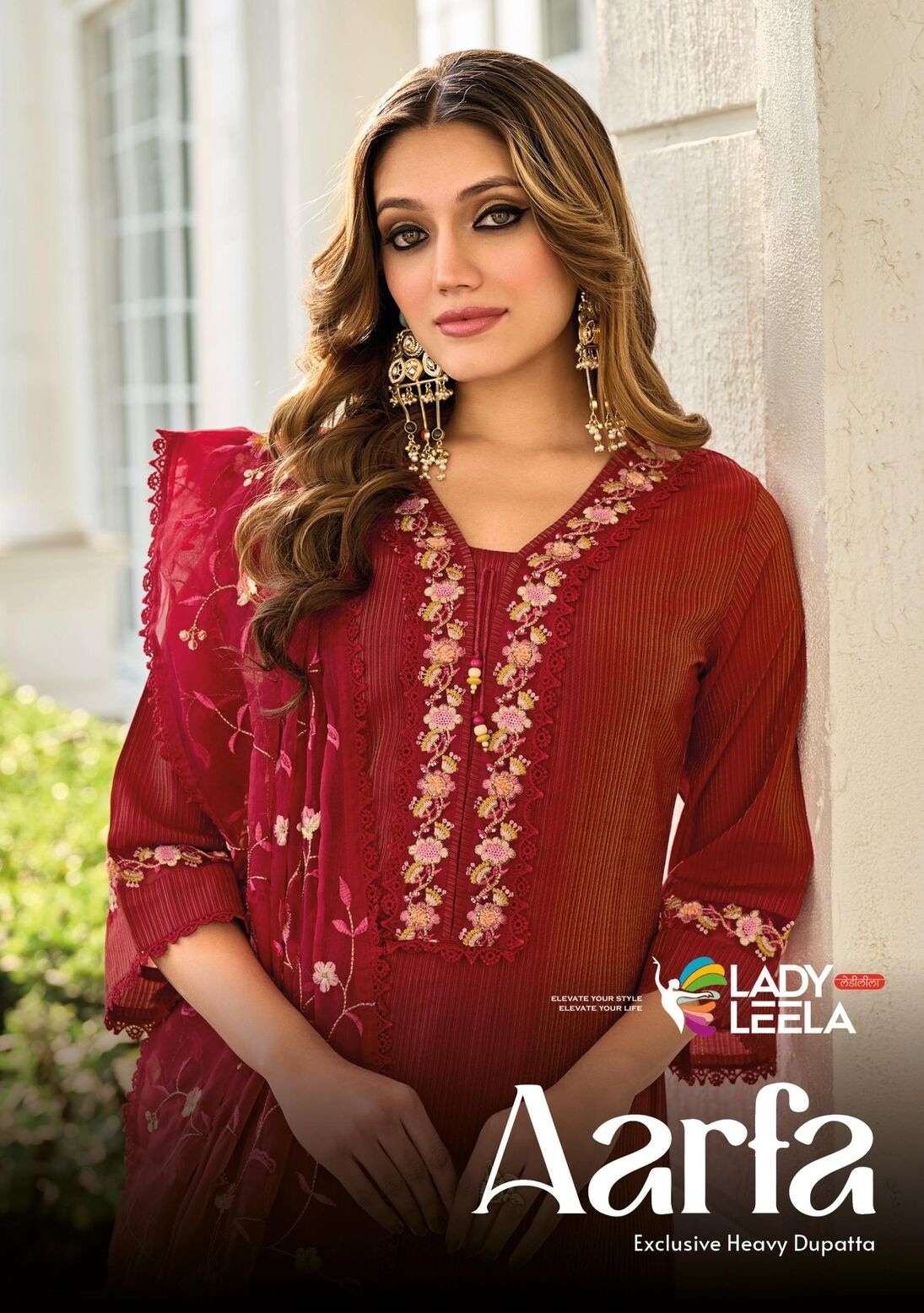 AARFA BY LADY LEELA IN PURE VISCOSE SWISS SILK FABRIC WITH HANDWORK AND PURE COTTON INNER