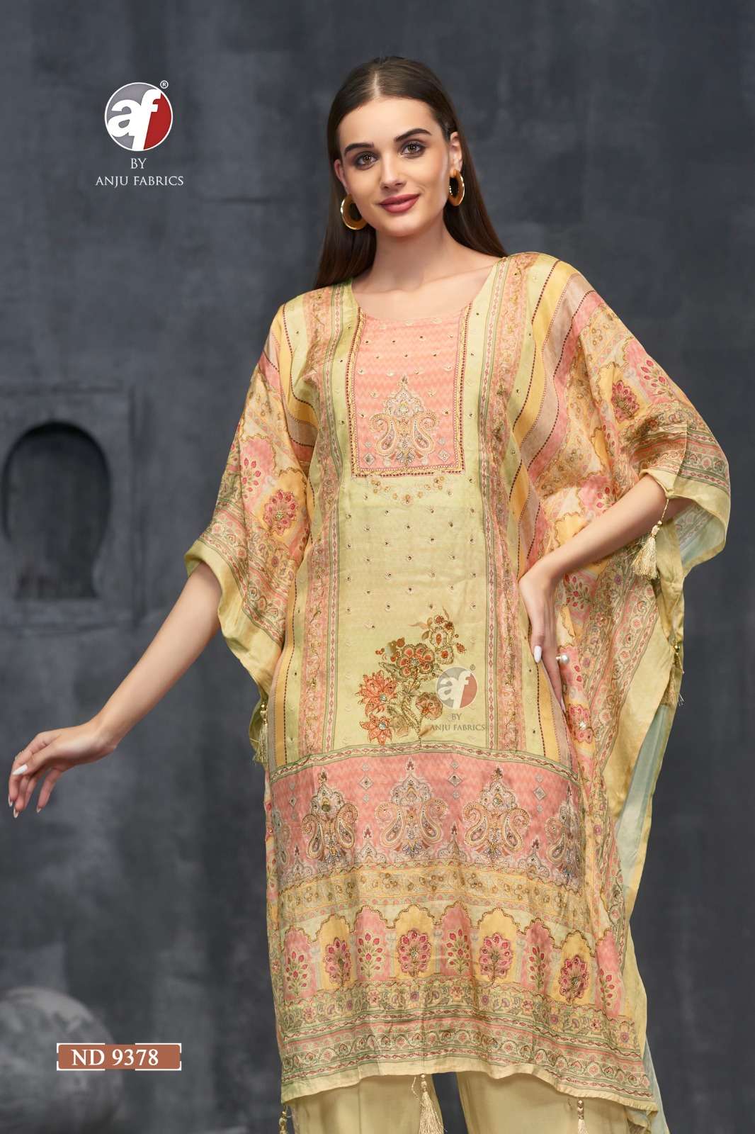 D.NO:- ND 9378 BY ANJU FABRICS IN BLENDED VISCOSE WITH PURE HEAVY HANDWORK 