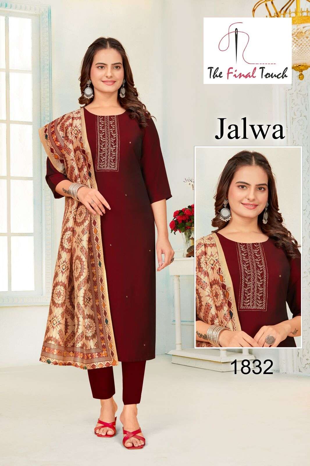 JALWA BY THE FINAL TOUCH IN RANGILA WITH HAND WORK AND DIGITAL PRINT DUPATTA