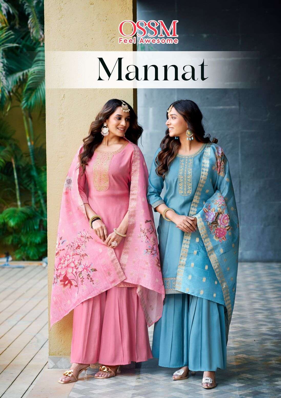 MANNAT BY OSSM SHARRARA COLLECTION IN VISCOS ROMAN SIMMER SILK