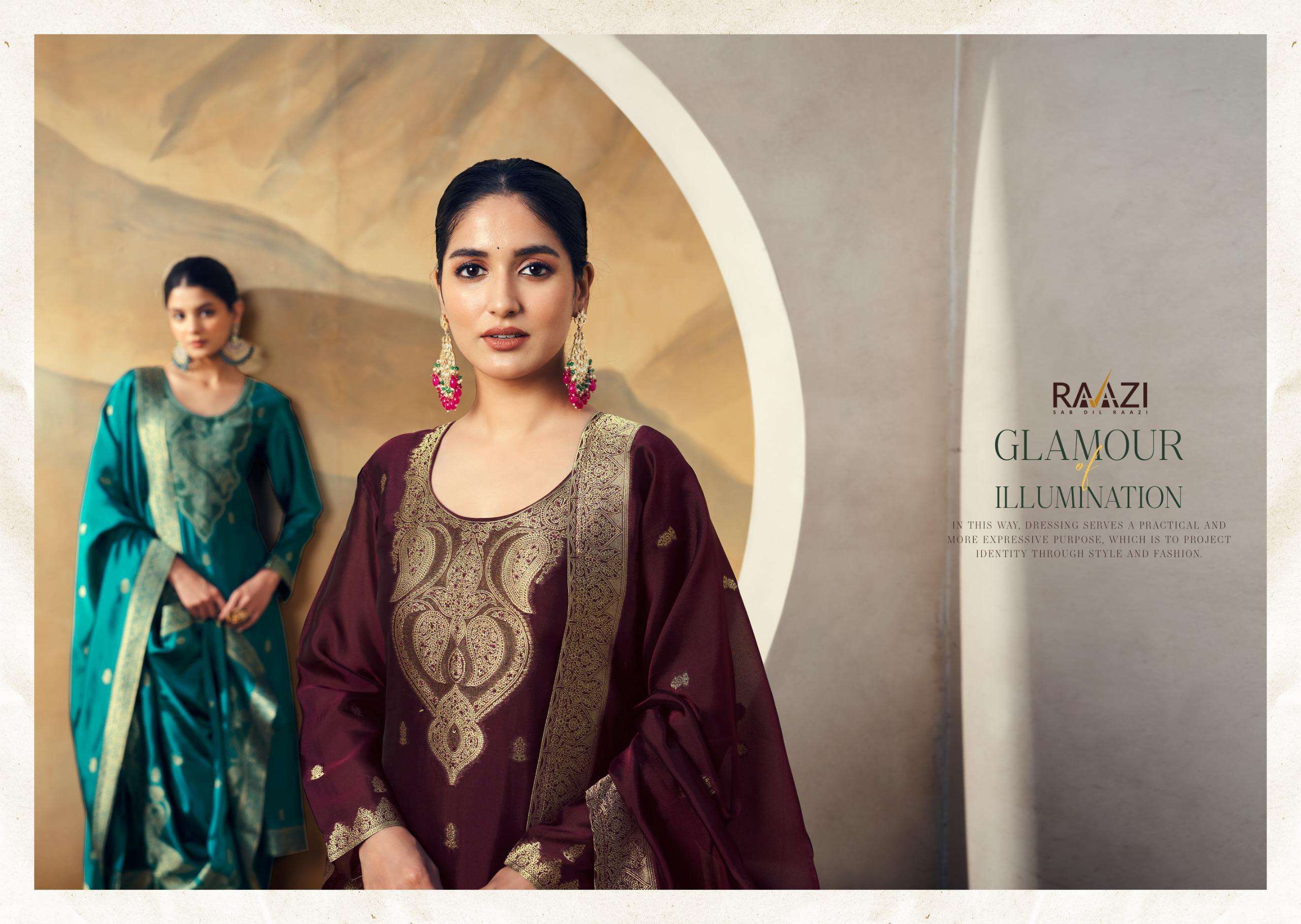 NADIA BY RAMA FASHION IN PURE BEMBERG WOVEN SILK JACQUARD WITH FINE HANDWORK 