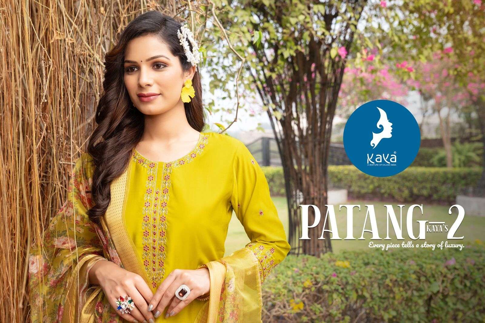 PATANG-2 BY KAYA KURTI IN ROMAN SILK WITH INNER & SOFT ORGANZA WITH DIGITAL PRINT