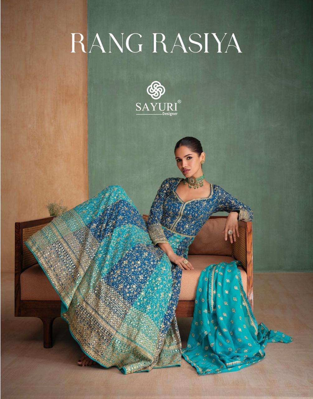 RANG RASIYA BY SAYURI DESIGNER GEORGETTE FABRIC WITH HEAVY EMBROIDERY GOWN & DUPATTA 