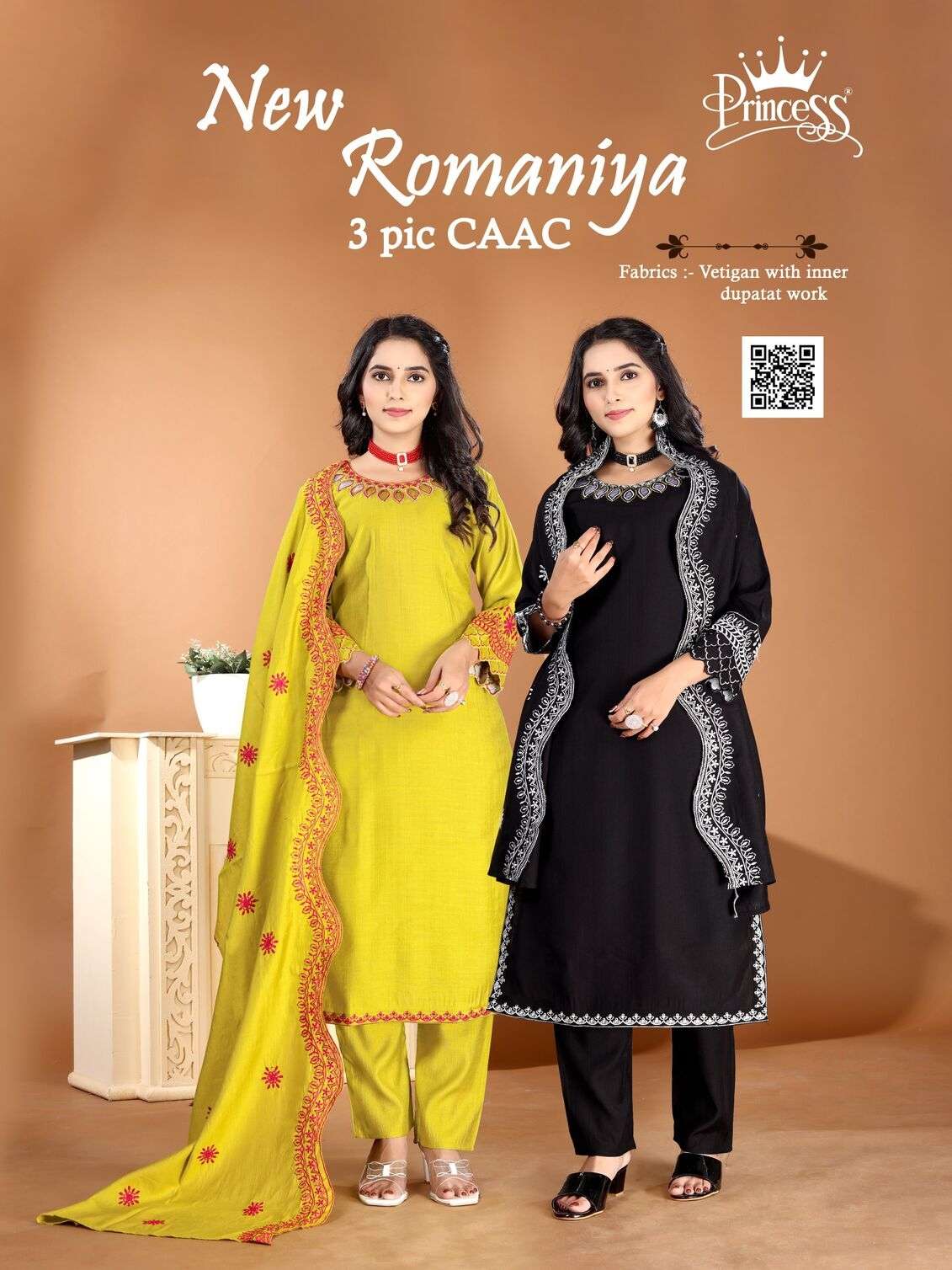 ROMANIYA-3 BY PRINCESS CREATION IN HEAVY VETICAN WITH WORK WITH COTTAN INNER DUPATTA WORK