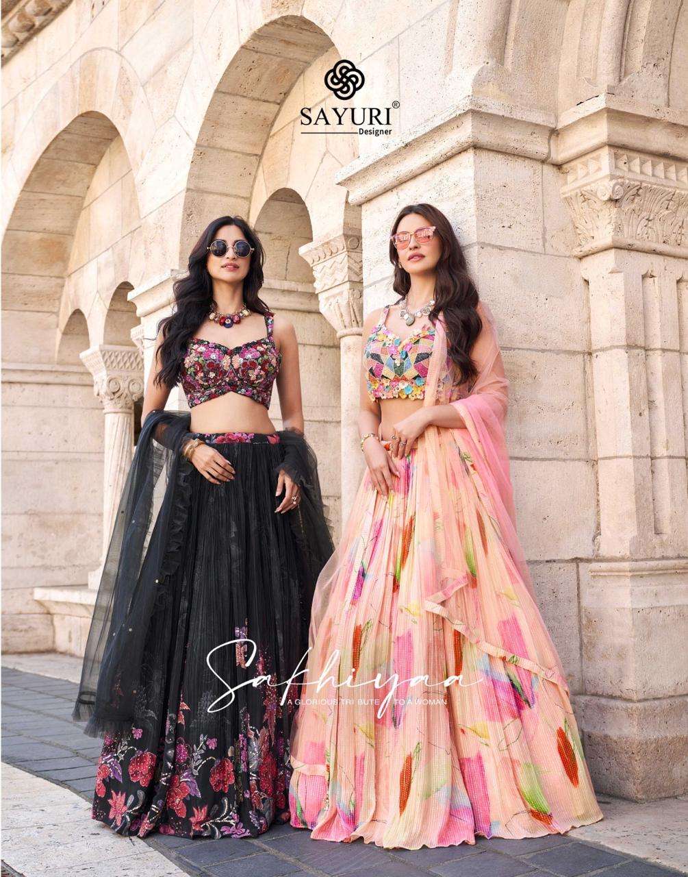 SAKHIYAA BY SAYURI DESIGNER IN PREMIUM REAL CHINON SILK HEAVY SILK EMBROIDERED HANDWORK BLOUSE WITH