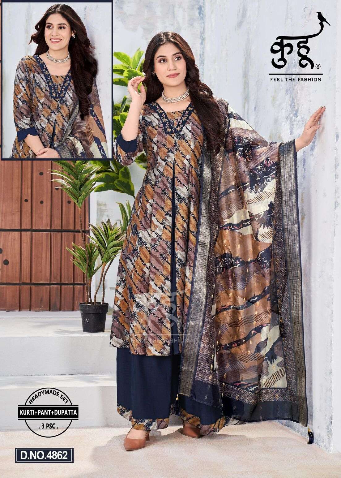 VOL-4 BY KUHOO IN INAR ATTECH FANCY FABRIC PLAZO