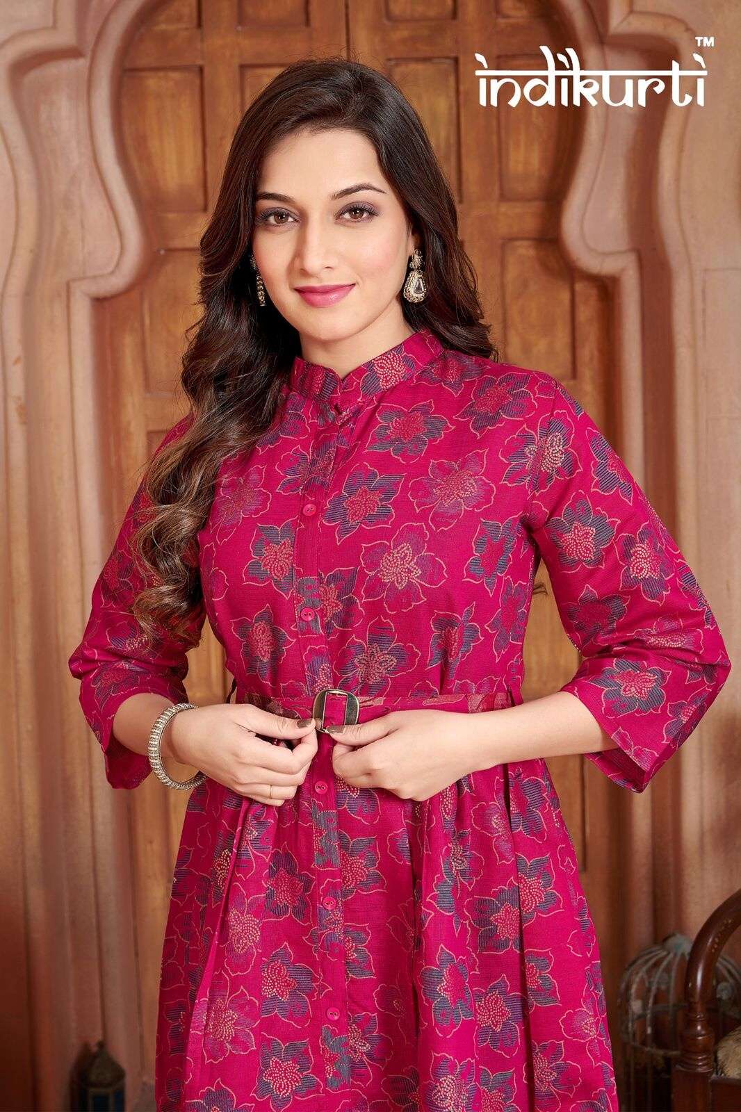  ZALAK GHERA TOPS BY INDIKURTI IN VERTICAN FOIL PRINT