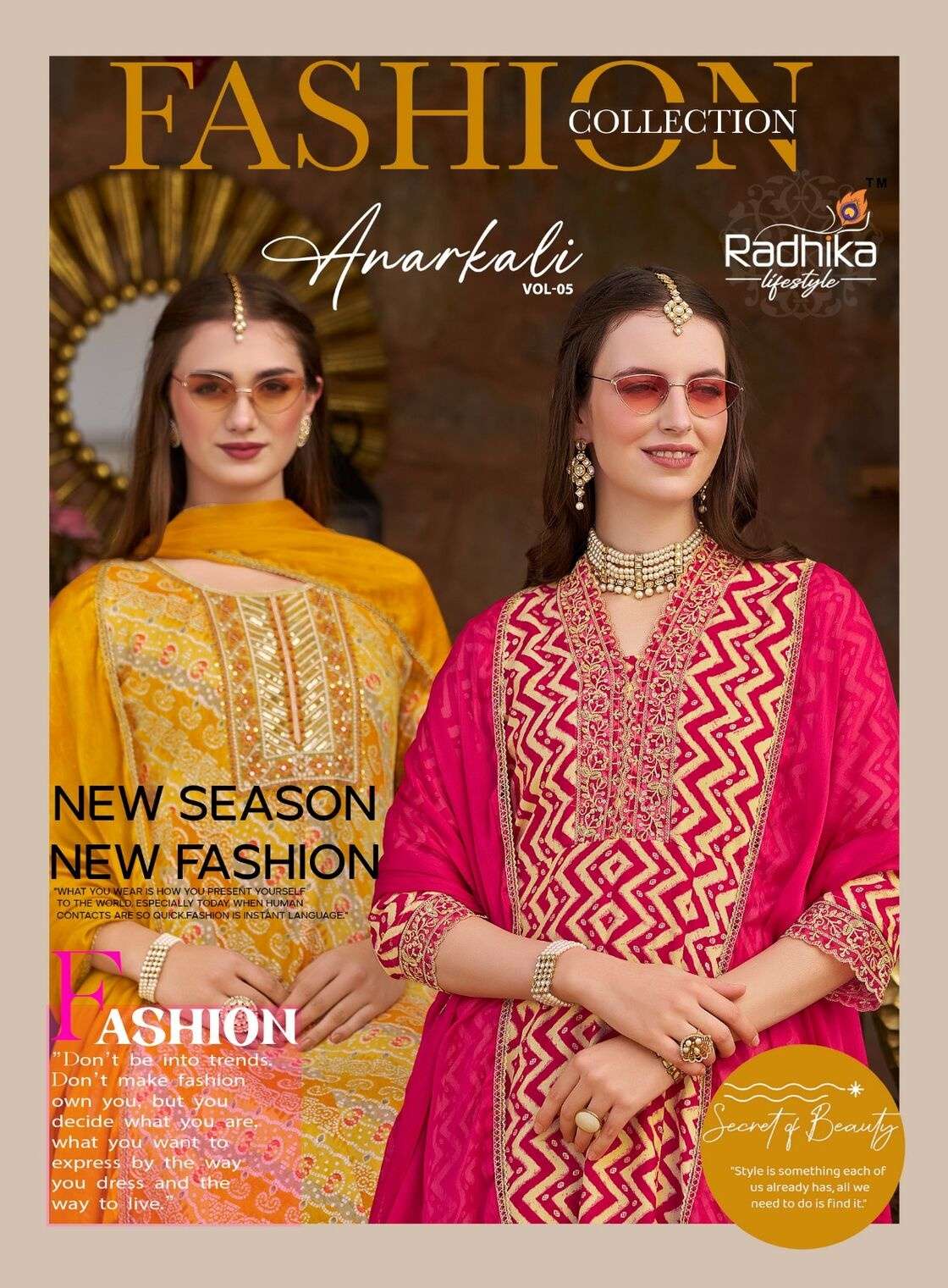 ANARKALI VOL 5 BY RADHIKA LIFESTYLE IN HEAVY REYON FOIL PRINT WITH EMBROIDERY WORK 