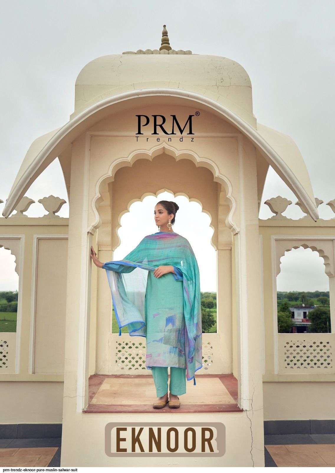 EKNOOR BY PRM TRENDZ IN PURE SIMMER MUSLIN SILK DIGITAL PRINT WITH FANCY WORK