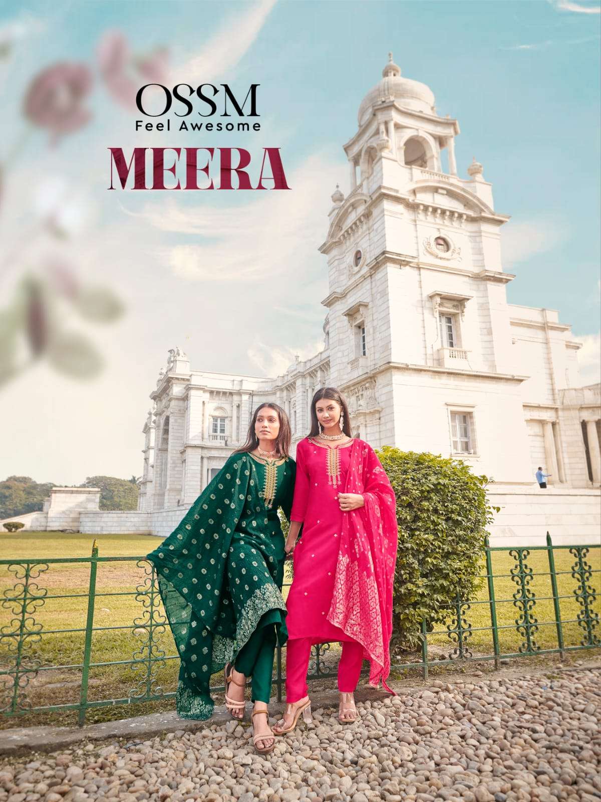 MEERA BY OSSM IN PURE VISCOS RUSSIAN WITH HEAVY EMBROIDERY PREMIUM COLLECTION