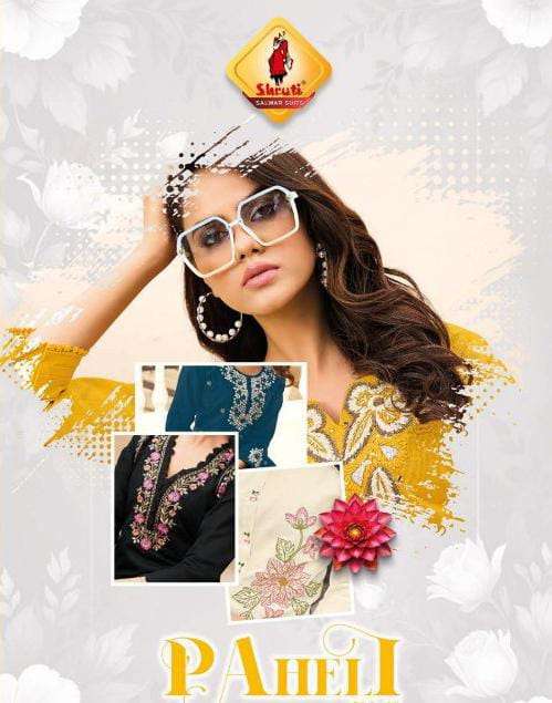 PAHELI VOL-10 BY SHRUTI SUIT PURE COTTON EMBROIDERY THREAD WORK KURTI PANT 