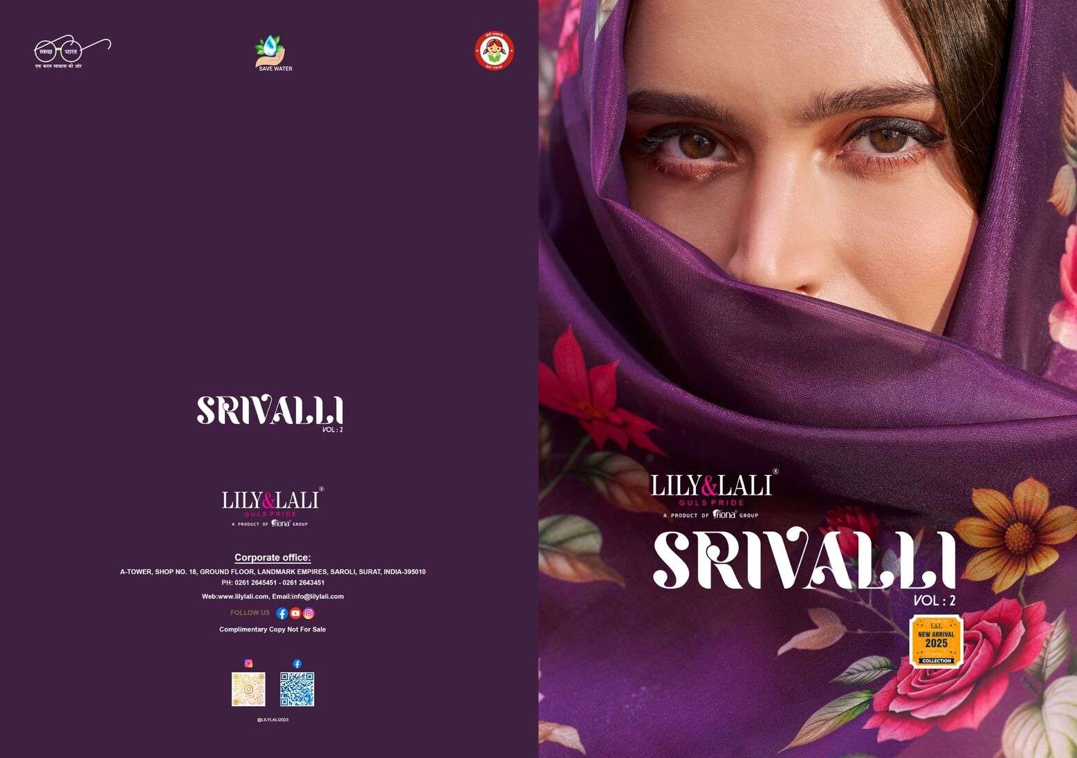 SRIVALLI VOL-2 BY LILY & LALI IN VISCOUS SILK FABRICS WITH HANDWORK AND EMBROIDERY