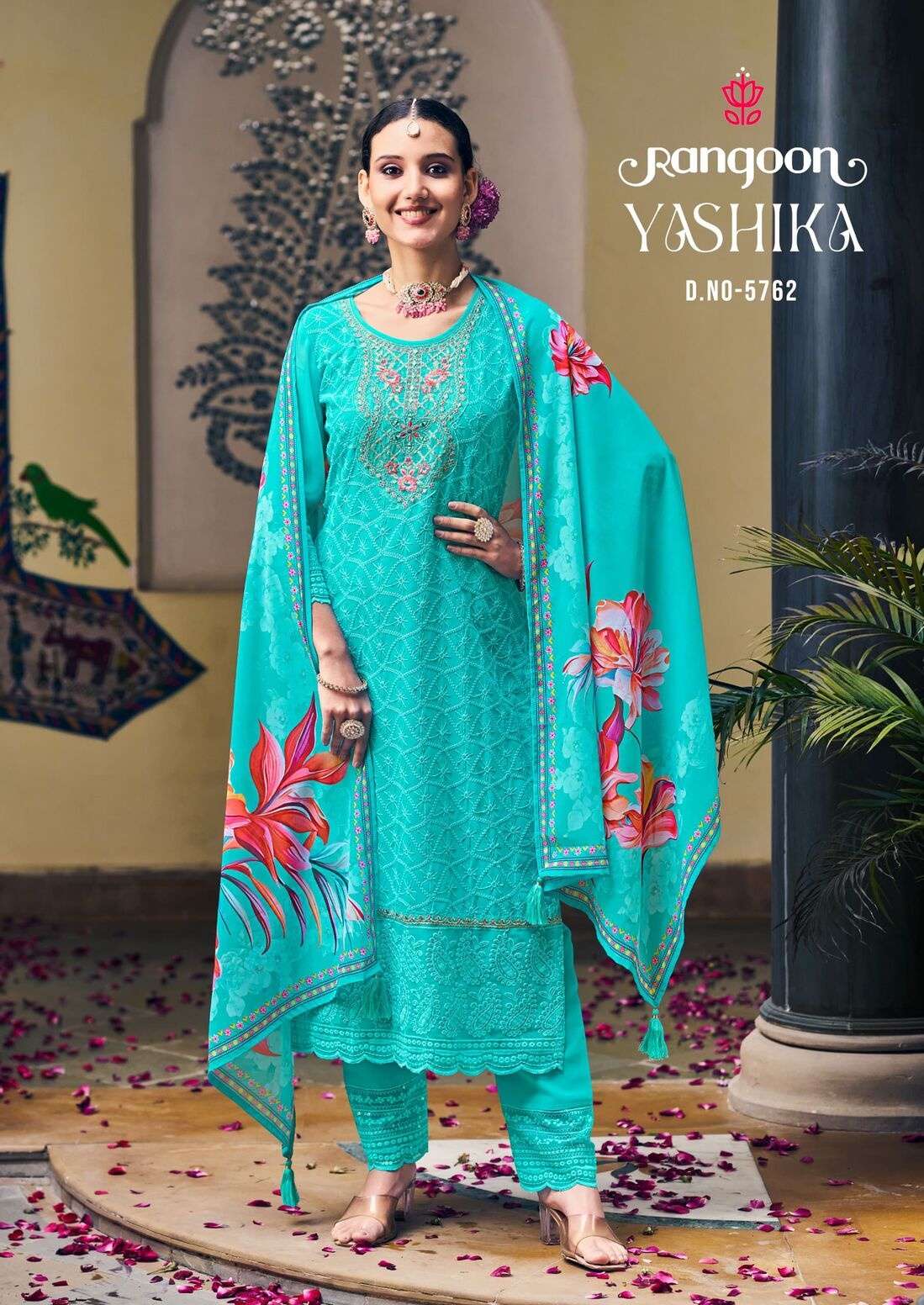 YASHIKA BY RANGOON IN GEORGETTE WITH FANCY WORK EMBROIDERY WORK WITH MIRROR 