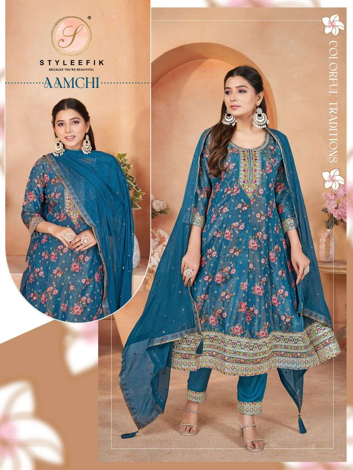 AAMCHI BY STYLEFIK IN PURE TISSUE JACQUARD DIGITAL PRINTS WITH DUPATTA