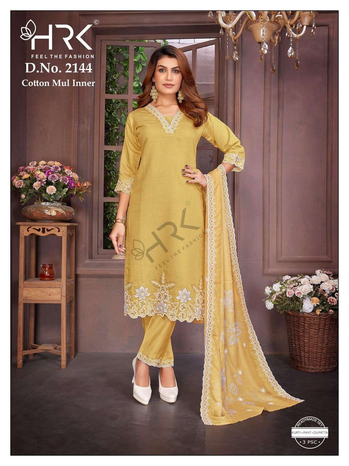 D.NO:- 2144 BY HRK IN VATICAN PLAIN WITH EXCLUSIVE SLIVER EMBROIDERY WORK 