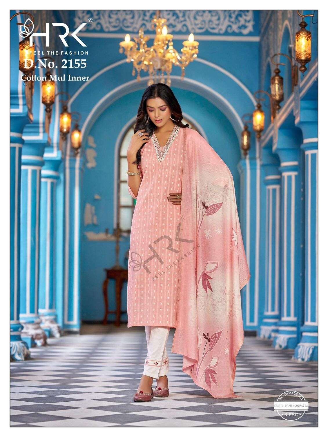  D.NO:- 2155 BY HRK IN COTTON JACQUARDS BOOTY WITH EXCLUSIVE HAND WORK