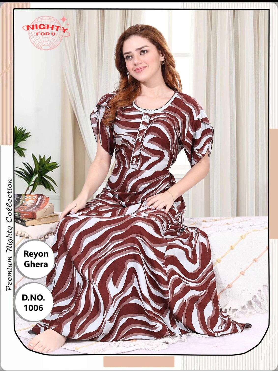 D.NO :- 1006 BY NIGHTY FOR U IN RAYON GAHERA NIGHTY CATALOGUE 