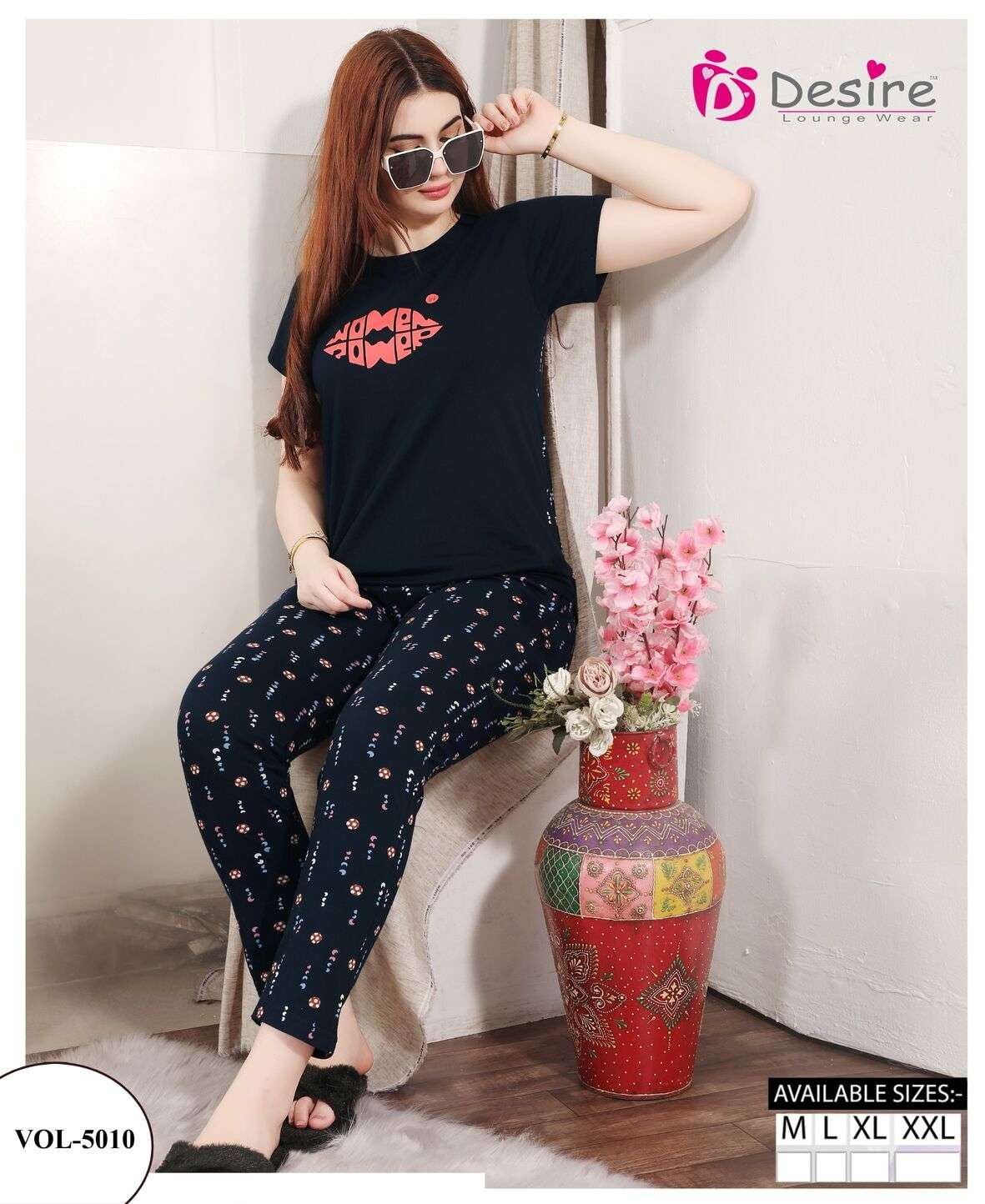 D.NO :- 5010 BY DESIRE LOUNGE WEAR PREMIUM SERIES MIX N MATCH NIGHT SHUT 