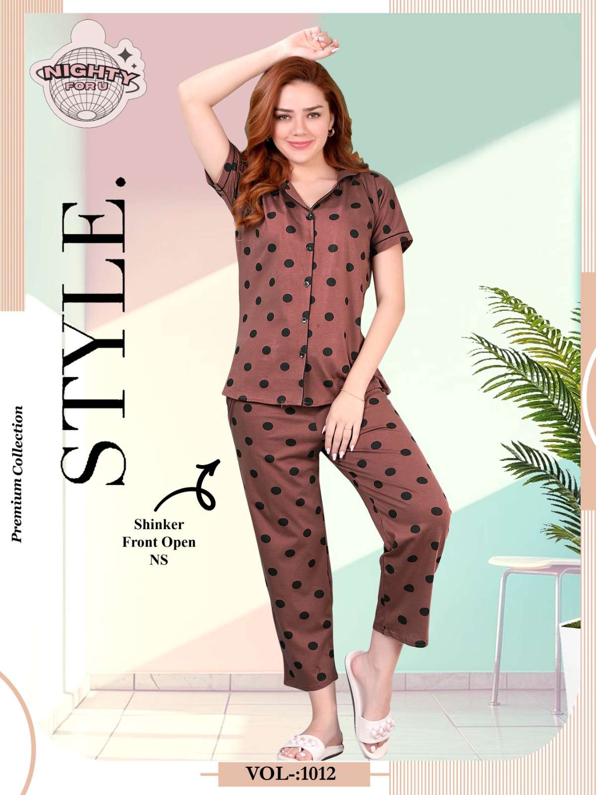 VOL:- 1012 BY NIGHTY FOR U IN HOSIERY NIGHT SUIT CO-ORD SET