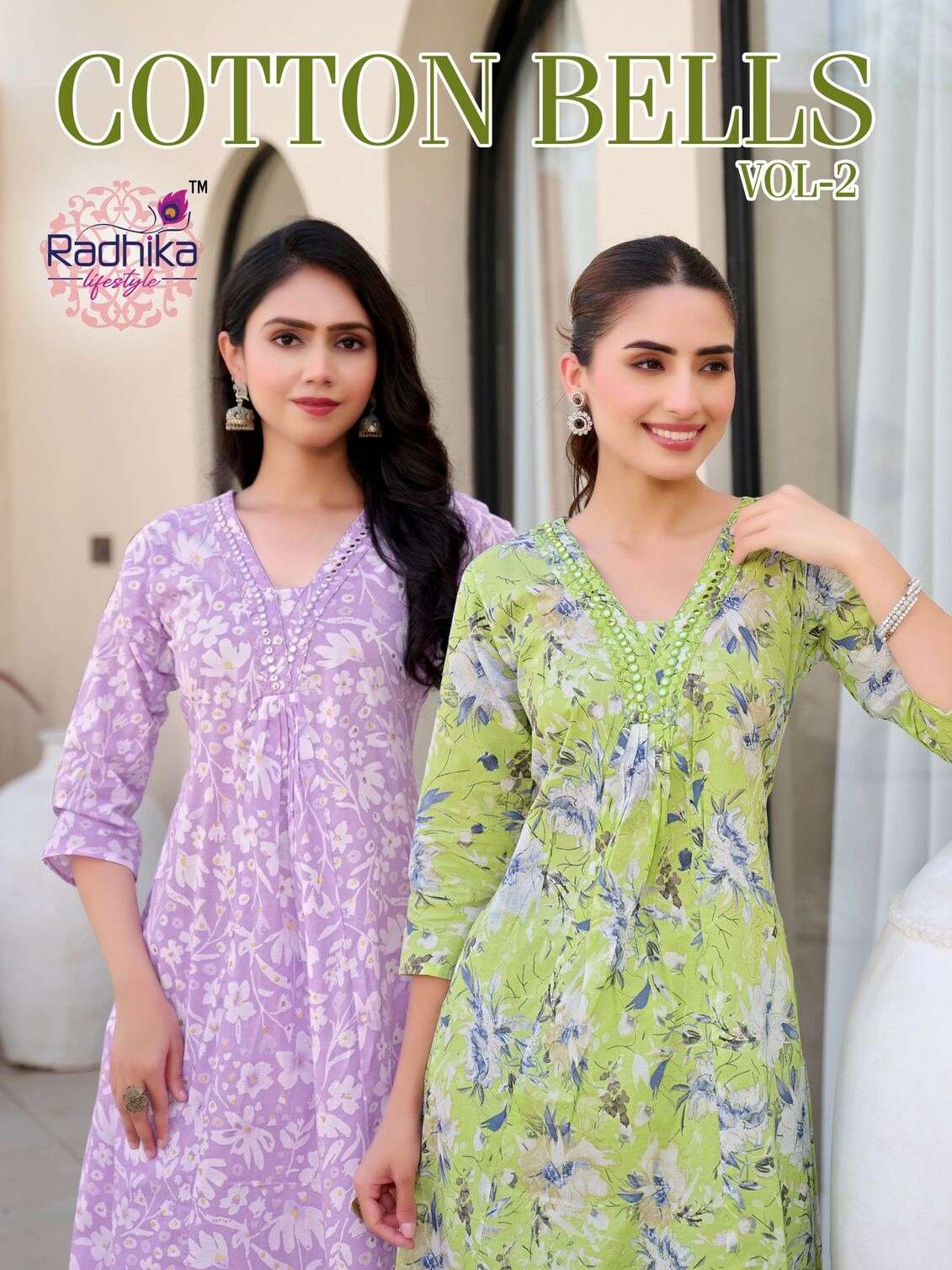 COTTON BELLS VOL 2 BY RADHIKA LIFE STYLE IN COTTON FOIL PRINT WITH WORK KURTI - PLAZO 