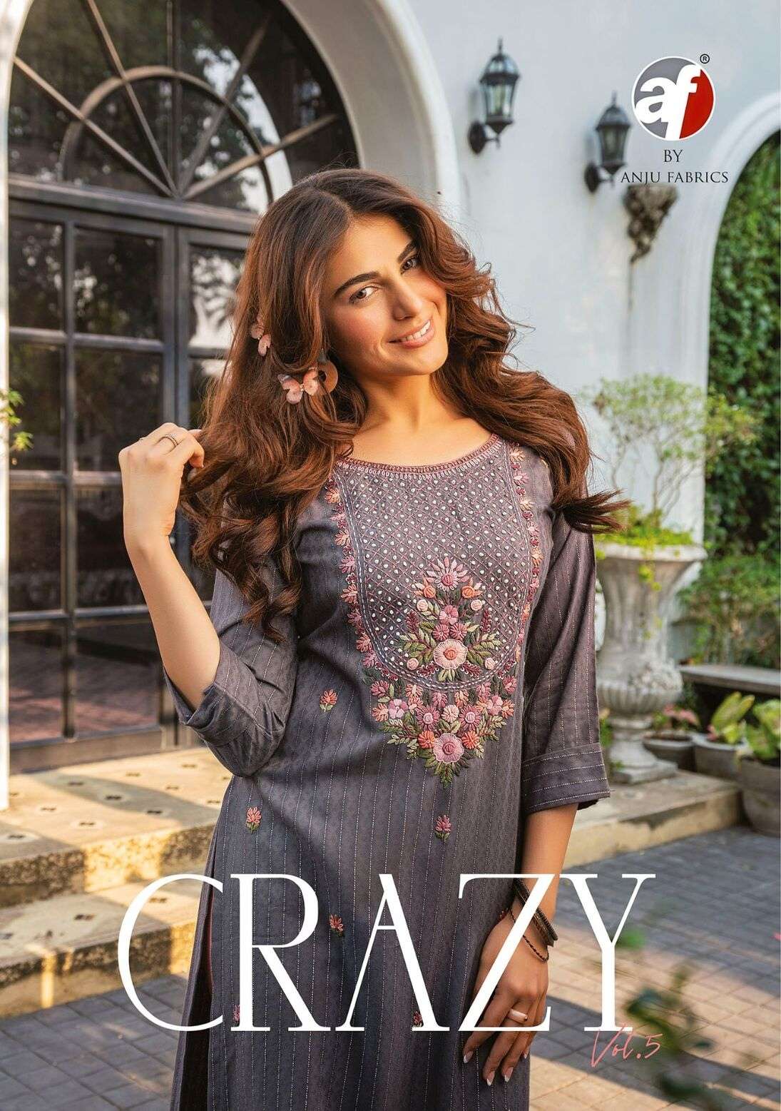 CRAZY VOL-5 BY ANJU FABRICS KATHA WITH HEAVY KNOT WORK CASUAL WEAR KURTI 