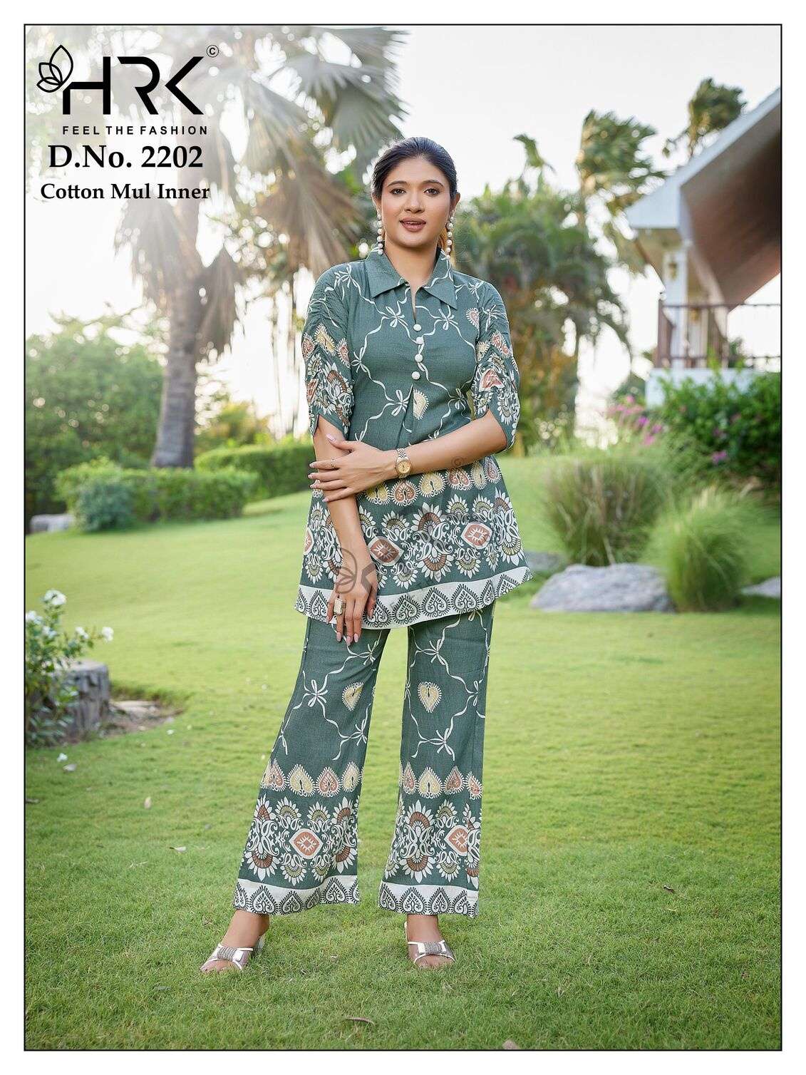 D.NO :- 2202 BY HRK IN PURE VISCOS PRINT WITH EXCLUSIVE BUTTON WITH COTTON MUL INNER 