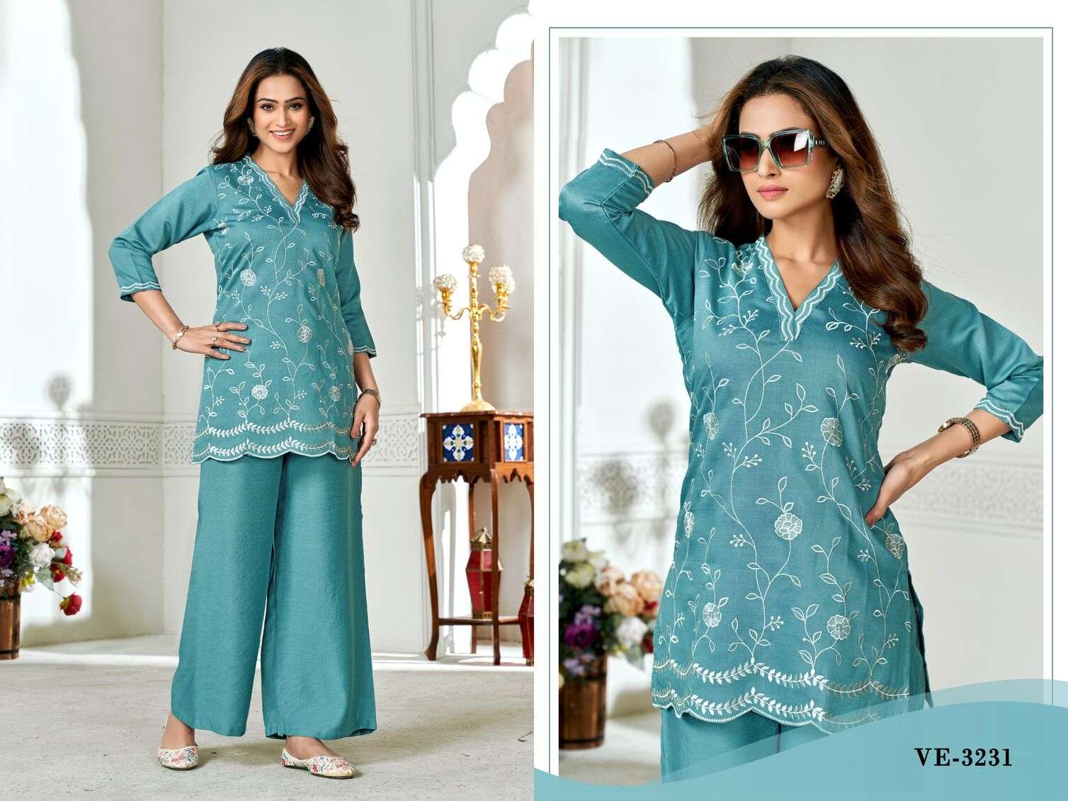 D.NO :- 3230 & 3231 BY LADIES FLAVOUR IN VATICAN SILK WITH EMBROIDERY WORK