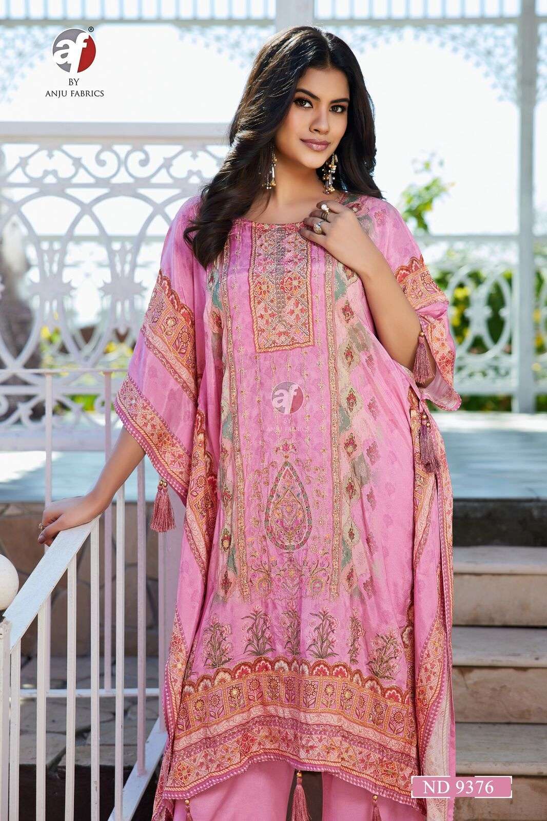 D.NO:- ND 9376 BY ANJU FABRICS IN BLENDED VISCOSE DESIGNER KAFTAN WITH HEAVY HANDWORK 