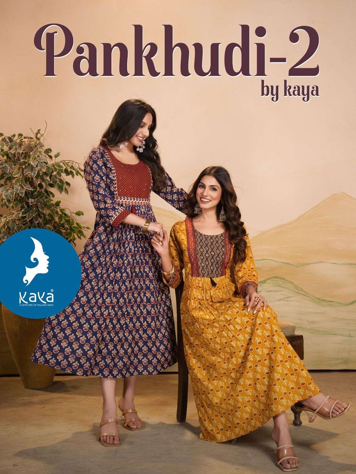 PANKHUDI-2 BY KAYA KURTI IN COTTON DHABU GAMTHI PRINT TOP CATALOGUE 