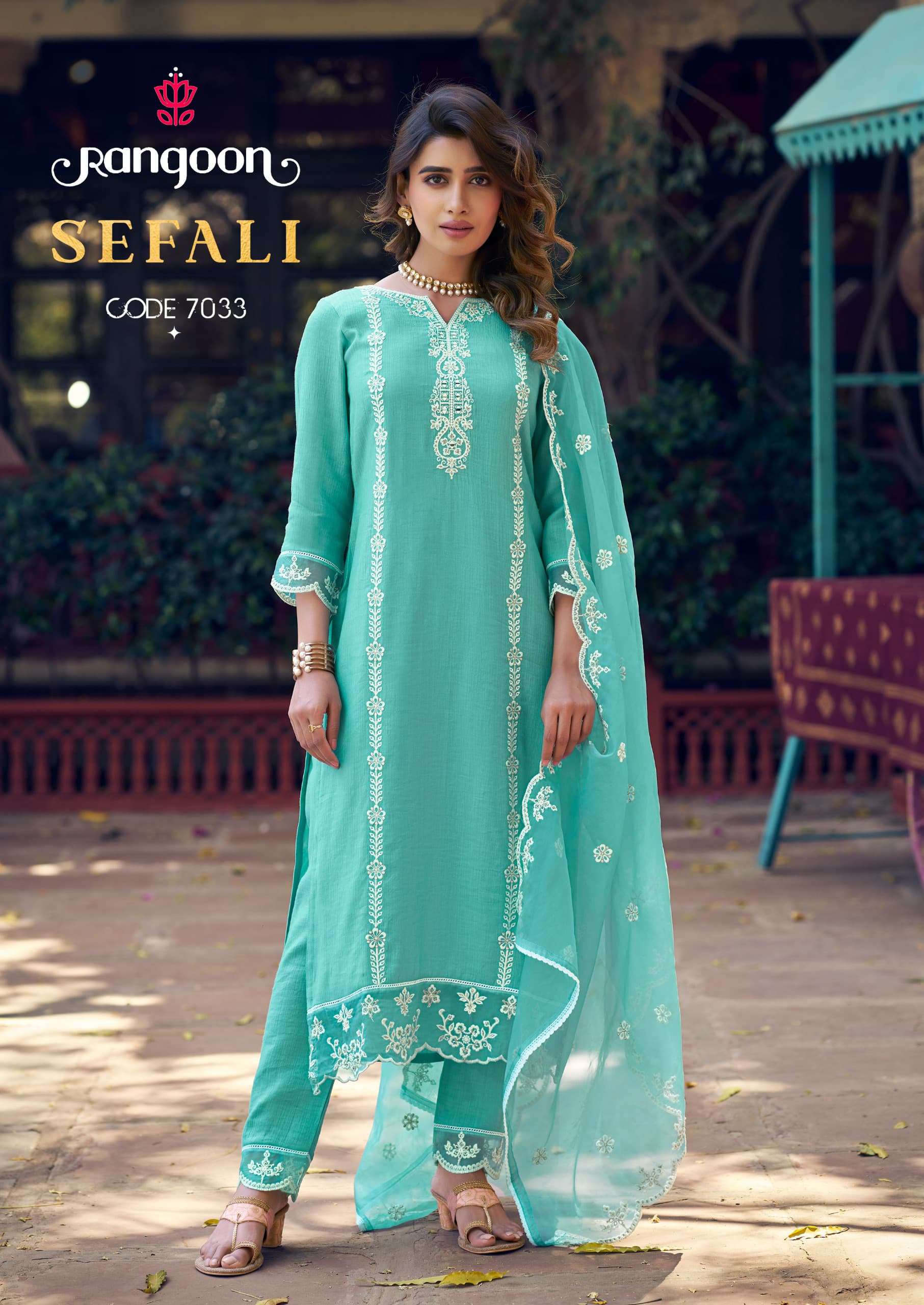 SEFALI BY RANGOON IN VISCOSE WITH FANCY WORK & KHATRI MIRROR HANDWORK 