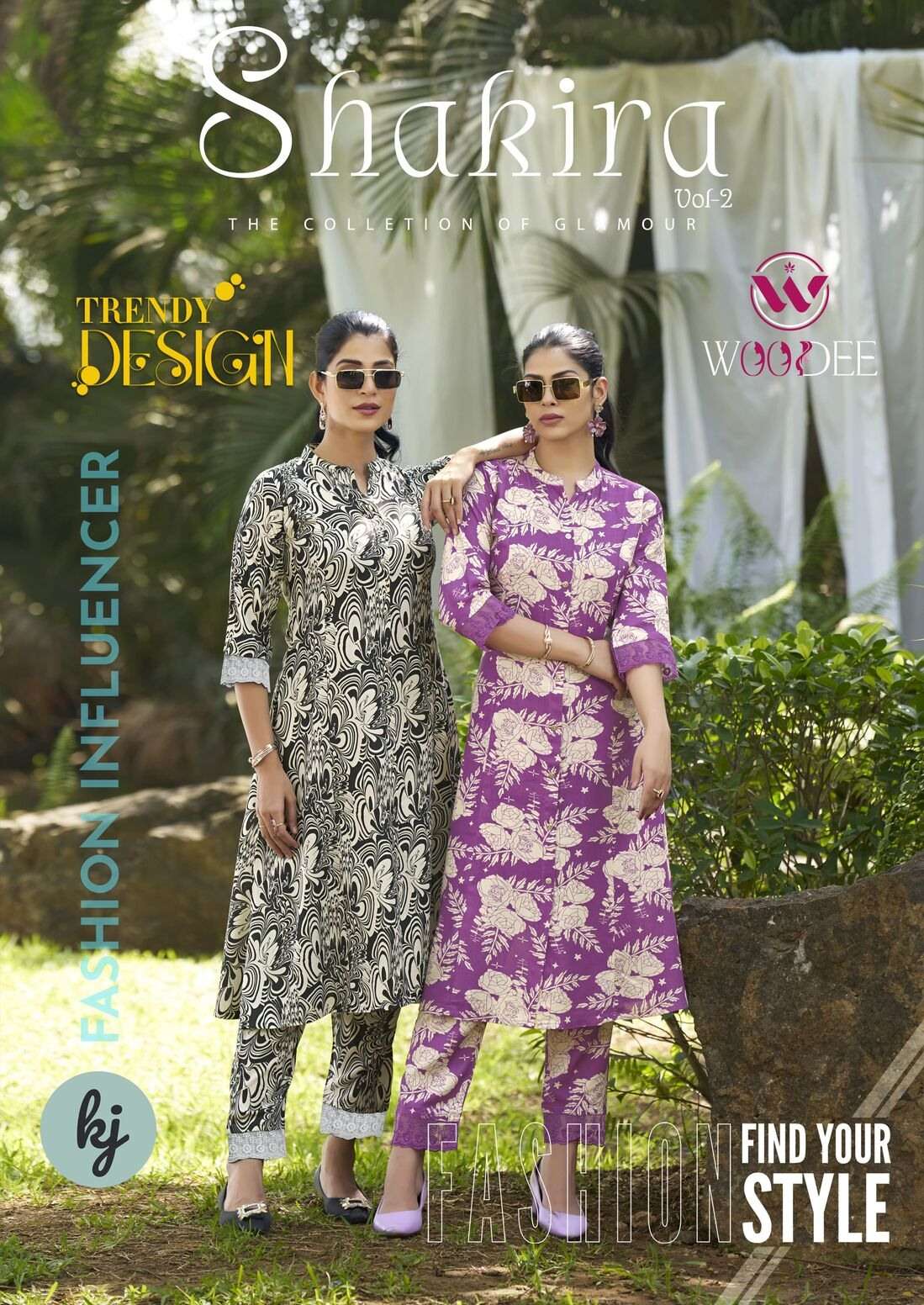 SHAKIRA VOL-2 BY WOODEE IN PREMIUM HEAVY RAYON PRINT WITH LACE AND SIDE POCKETS