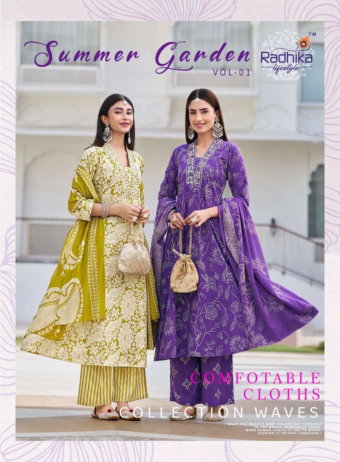 SUMMER GARDEN VOL-1 BY RADHIKA LIFE STYLE IN PURE COTTON WITH EMBROIDERY WORK