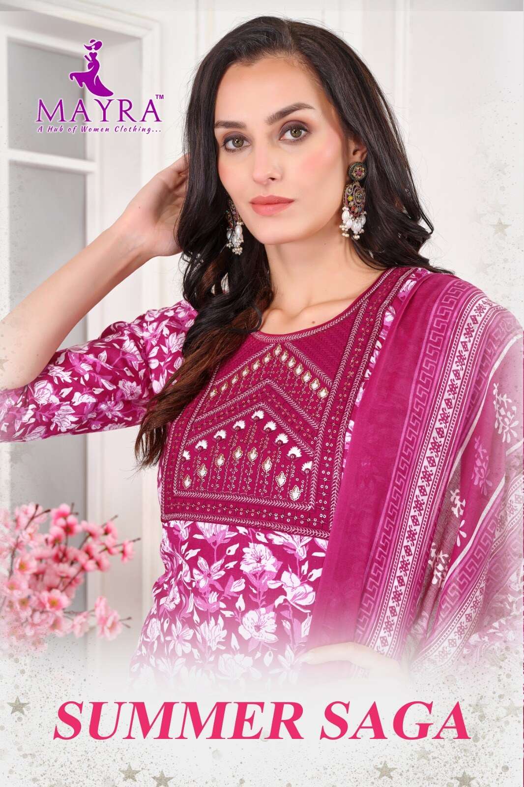 SUMMER SAGA BY MAYRA FASHION PURE JAIPUR COTTON WITH SEQUENCE EMBROIDERY WITH PURE COTTON DUPATTA