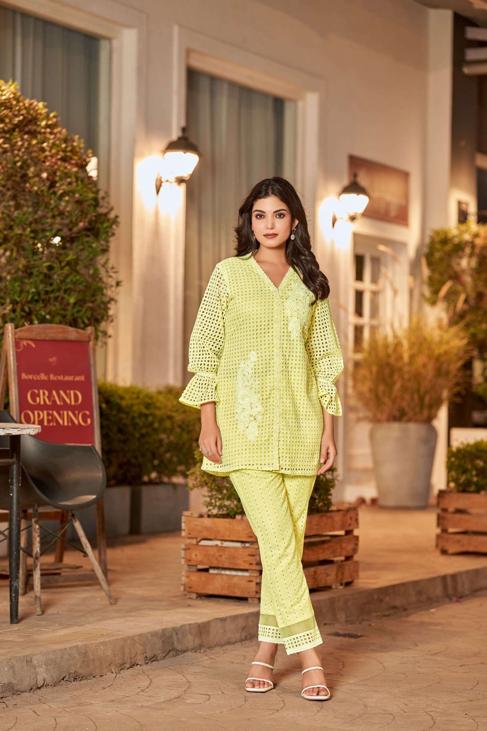 VOL-10 BY TEXOFAB IN PURE COTTON WITH LINING CO-ORD SET WITH HANDWORK 