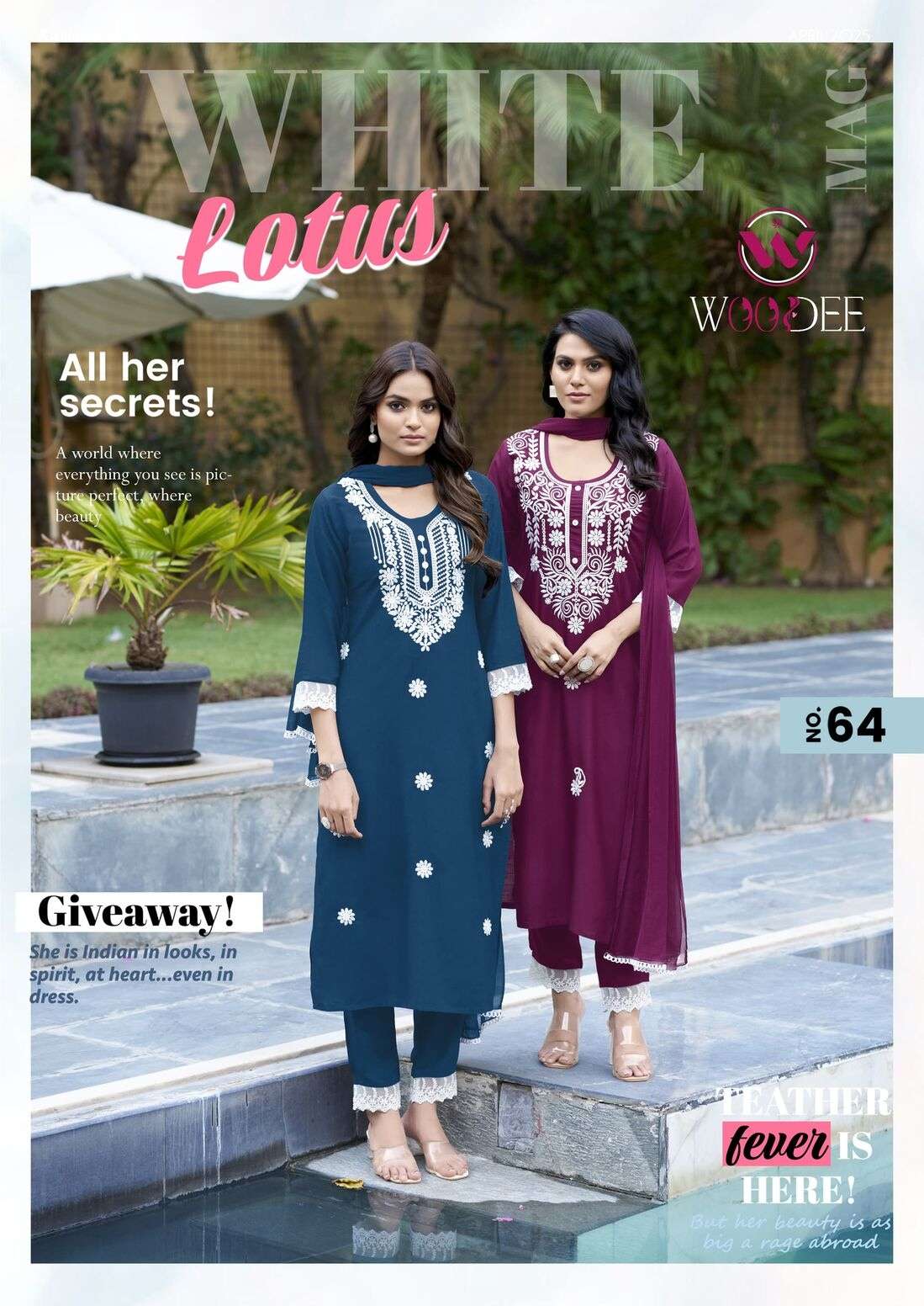 WHITE LOTUS BY WOODEE IN PREMIUM QUALITY LIVA RAYON SLUB WITH THREAD WORK 