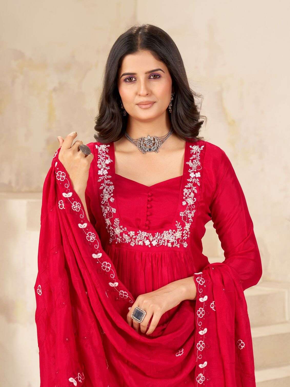 ALISA BY TEXOFAB IN PURE CHINON VISCOSE WITH CREAP INNER AND HAND WORK 
