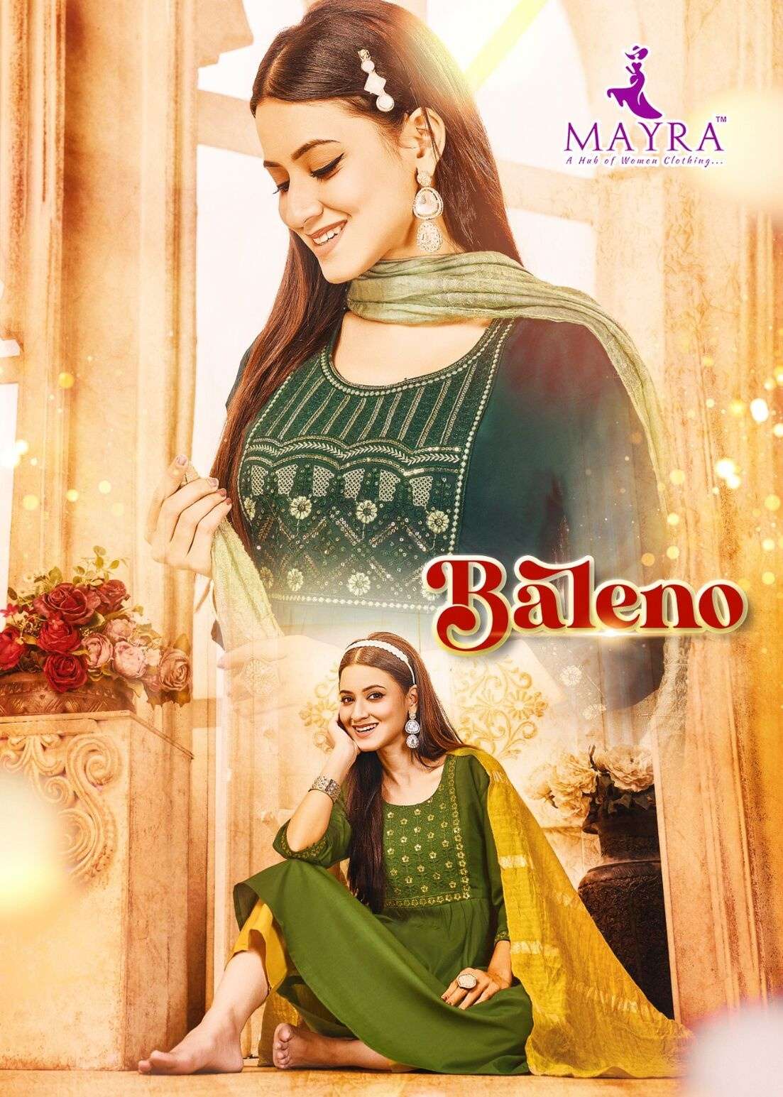 BALENO BY MAYRA FASHION IN ROMAN SILK WITH SEQUENCE EMBROIDERY WORK 