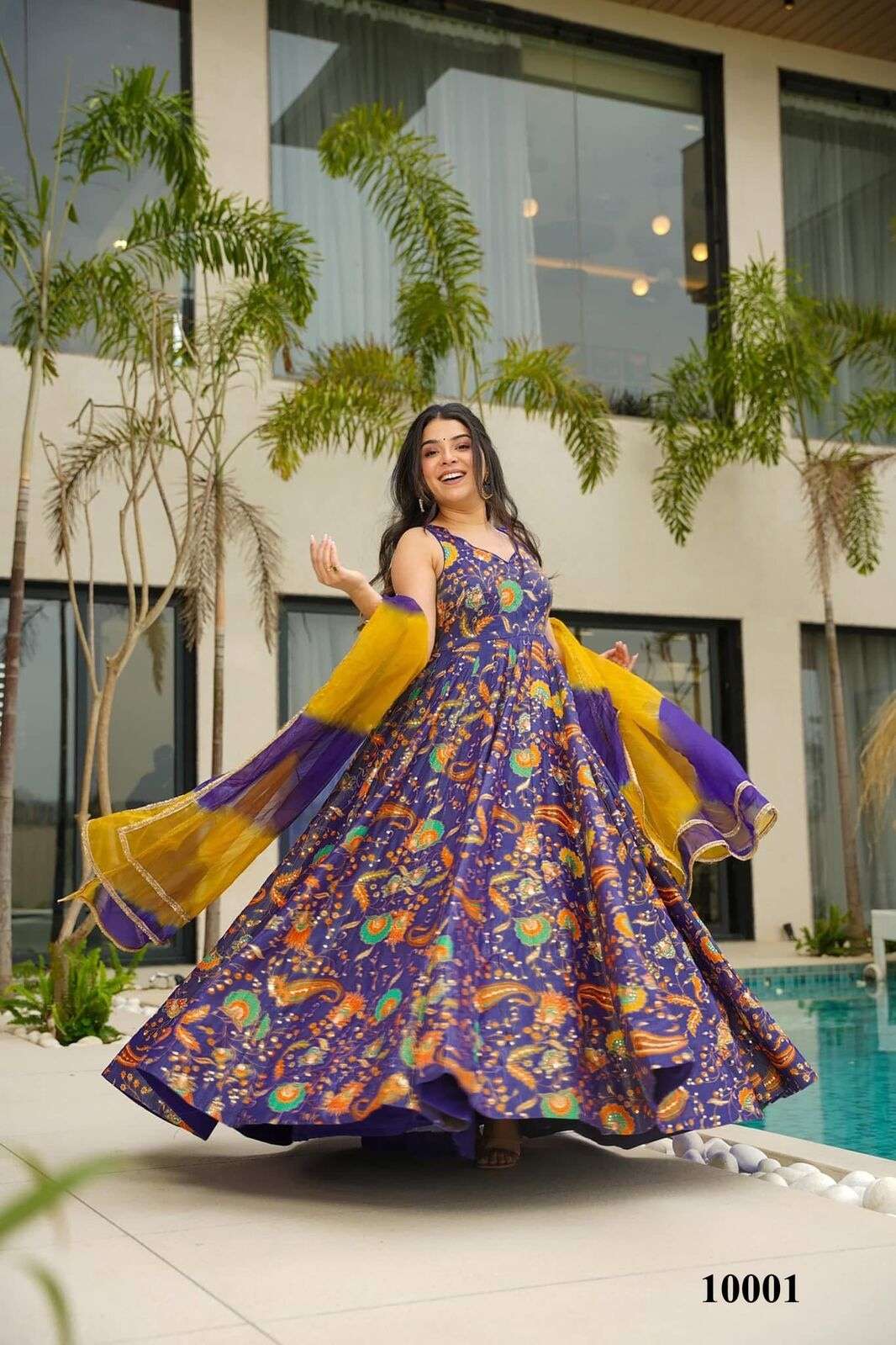 CLORA VOL-10 BY TEXOFAB IN TEBY SILK WITH HEAVY DIGITAL PRINT WITH GOWN SET COLLECTION 