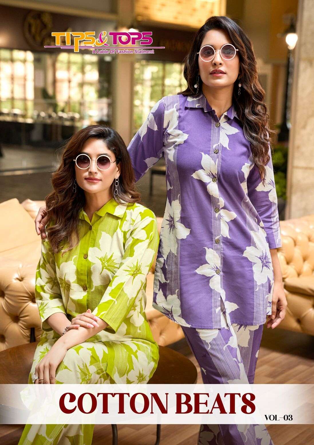 COTTON BEATS VOL-3 BY TIPS & TOPS IN COTTON FLEX PRINT WITH PANT POCKET SHIRT PATTERN CO-ORD SET