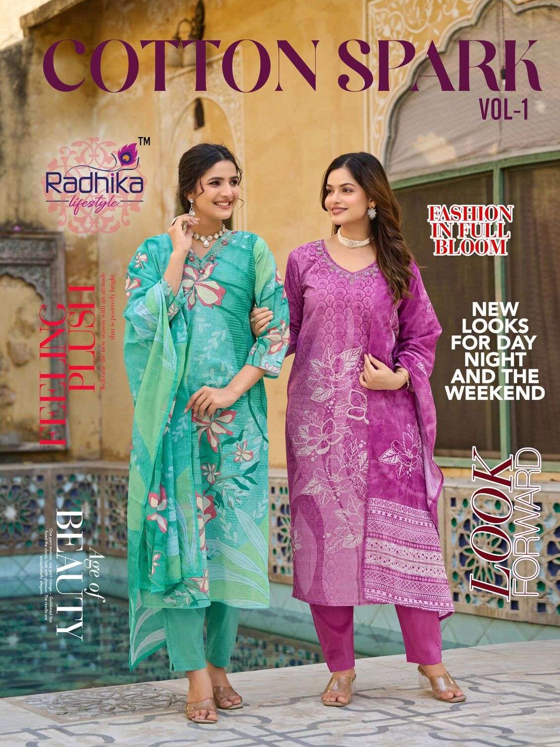 COTTON SPARK VOL-1 BY RADHIKA LIFE STYLE IN HEAVY COTTON PLACEMENT PRINT WITH  HANDWORK