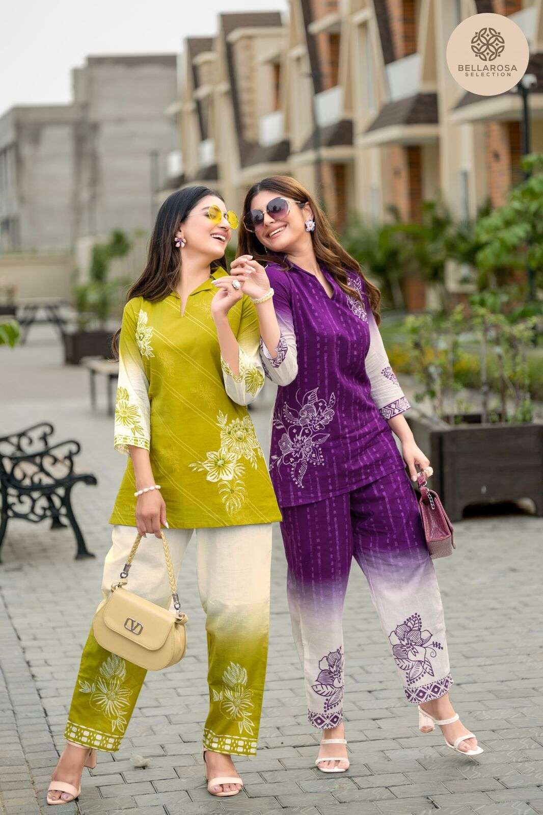 D.NO :- 101 TO 105 BY BELLROSA IN COTTON CO-ORD SET WITH HANDWORK 