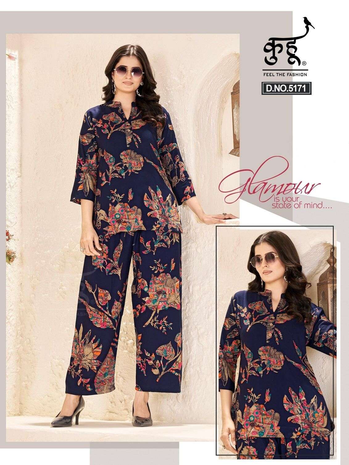 D.NO :- 5170 TO 5171 BY KUHOO IN RAYON FABRIC CO-ORD SET 